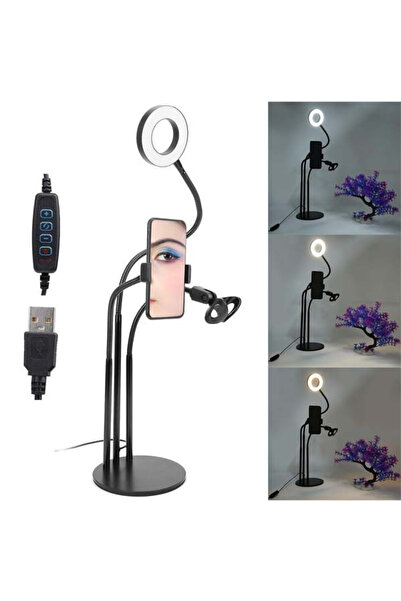 zola 2 in 1 selfie/video stand with LED light, phone holder, microphone, 12W, 9 levels, 3 modes, 360°