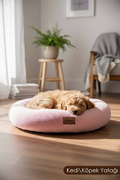 mordesign Teddy Kumaş, Simit Kedi Yatağı, Köpek Yatağı,Evcil Hayvan Minderi F...