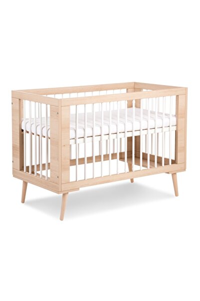 Klups Wooden children's bed SOFIE White-Natural, 120 x 60 cm