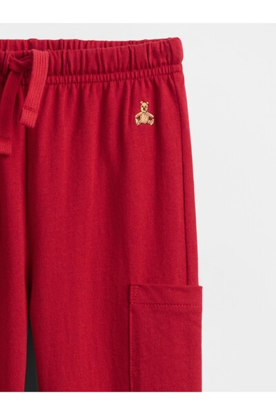 GAP Erkek Bebek Kırmızı Brannan Bear Detaylı Pull-On Kargo Jogger Eşofman Altı