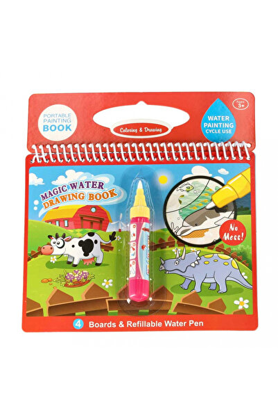 Ikonka Carte de colorat cu apa pentru copii, Farm, contine 4 fise distincte, ...