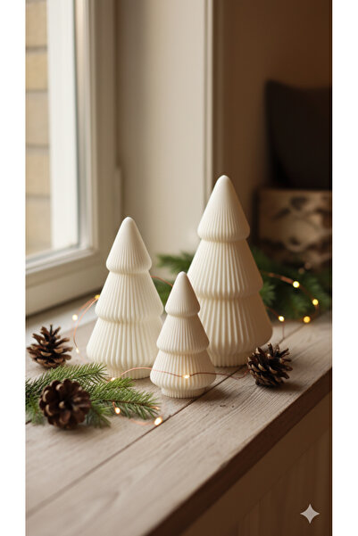 Slyvia Minimal 3’lü Yılbaşı Ağaç Dekor Seti – 3D Baskı Modern Tasarım