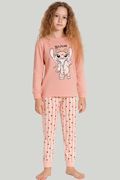 ww waka waka kids store Girl Stitch Printed Pink Cotton Pajamas Set