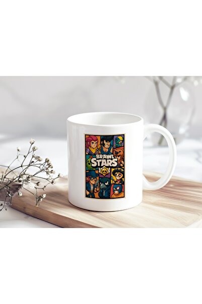 Beramussa كأس شخصيات براول ستارز مطبوع - هدية للاعبين - كوب ملون بتصميم ريترو...