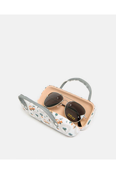 REDTAG Boys Black Aviator Sunglasses With Printed Case