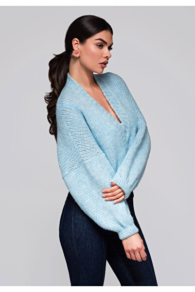 OMBRE Γυναικείο Πουλόβερ LW-SWCD-0105 - ανοιχτό μπλε