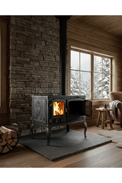Reyo Stove Ayder Fırınlı Kuzineli Döküm Şömine Soba