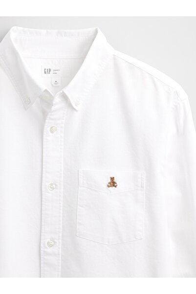 GAP Erkek Beyaz Standart Fit Oxford Gömlek
