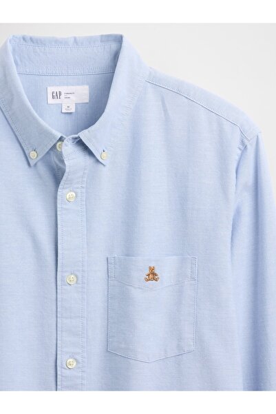 GAP Erkek Mavi Standart Fit Oxford Gömlek
