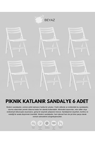 Daim Plastik PİKNİK KATLANABİLİR SANDALYE 6 LI SET