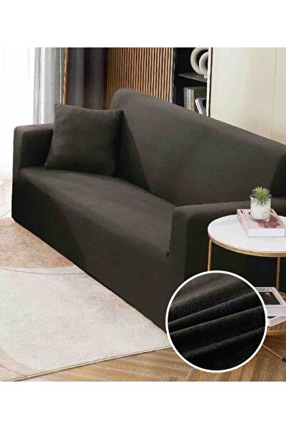 Inovius Modern Elastic 2-Seater Sofa Cover Black - JO874