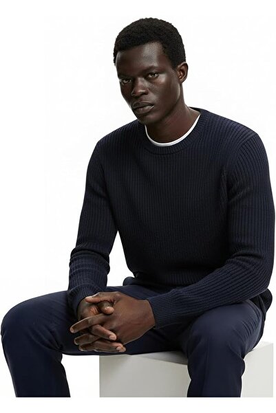 ANTHONY JACKSON Premium Cotton Ribbed Knit Sweater Giordani