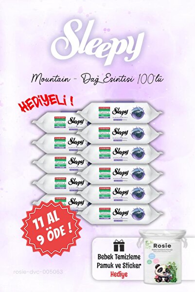 Sleepy 100'lü 11 AL 9 ÖDE Mountain Dağ Esintisi Islak Havlusu ve ROSIE
