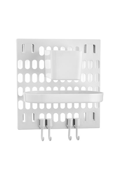 BeeQuin Cloth Wall Shelf Organizer Decor Set Multi-Purpose Adhesive Set of 7 Hangers Kitchen Bathroom Room