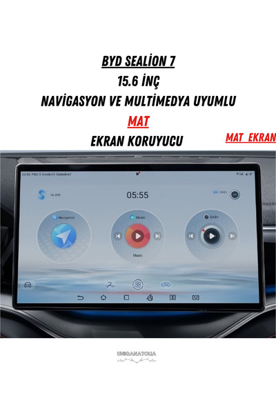 UniqAnatolia Byd Sealion 7 15.6 Inch Navigation and Multimedia Compatible Matte Screen Protector