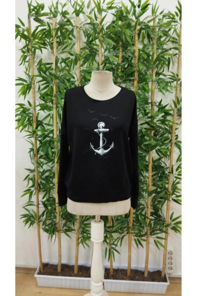 GENCULUS Women's Long Sleeve Crew Neck Print Viscose Two Thread Blouse