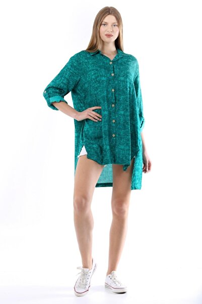 della moor Women's Green Casual Shirt Tunic