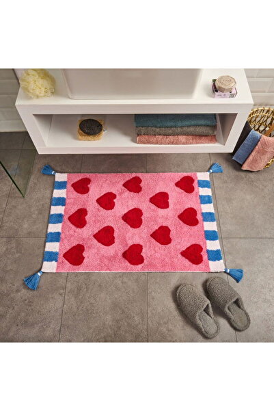 Evidea Soft Tufting Krus Banyo Paspası - Pembe - 60x90 cm