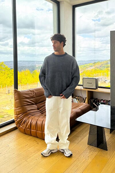 Flaw Wear Crew Neck Ribbed Knitwear Sweater