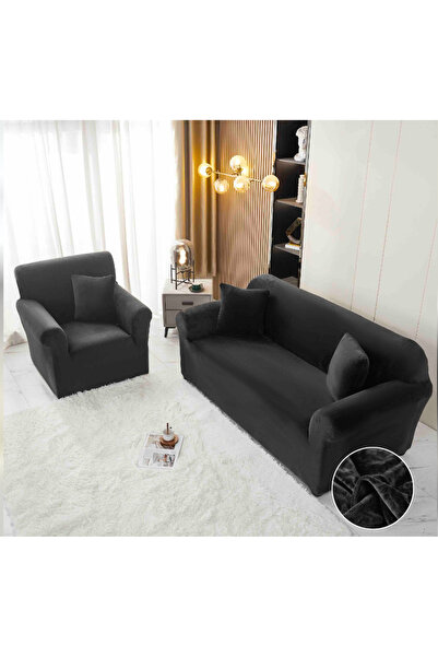 Inovius Set Huse Canapea311 Catifea, Negru - JO891