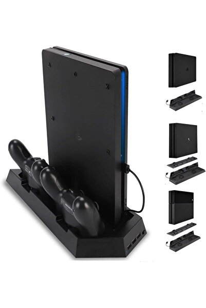 eWINNER Multifunctional Vertical Stand Cooling Fan & Dual Controller Charger for PS4/PS4 Slim/PS4 Pr