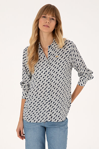 U.S. Polo Assn. Women's Navy Blue Long Sleeve Shirt 50316370-Vr033