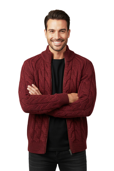 Pulltonic Erkek Yarım Balıkçı Yaka Kalın Fermuarlı Hırka