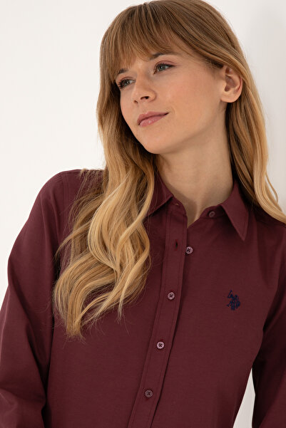 U.S. Polo Assn. Women's Burgundy Long Sleeve Basic Shirt 50316711-Vr177