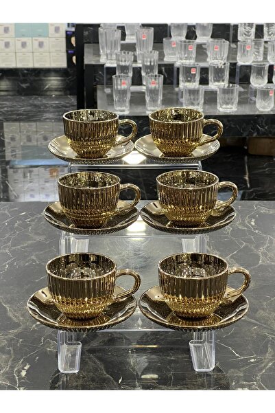 isra kristal Luxury 6-Piece Coffee and Tea Cup Set - Modern Cup Set - Dishwasher Safe