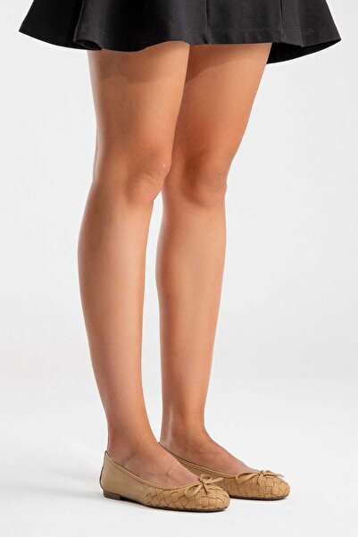 Zeynep Sıradağlı Perry Women's Leather Ballet Flats Caramel