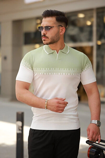 GENCULUS Men's Nurse Collar Double Color Short Sleeve T-Shirt