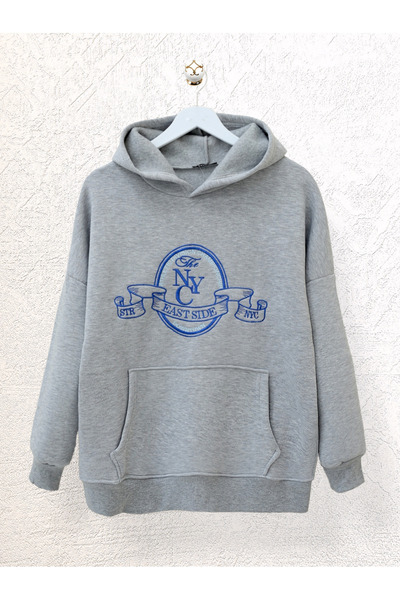 HİJABAYA Μπροστινός ιδρώτας με κεντημένη κουκούλα