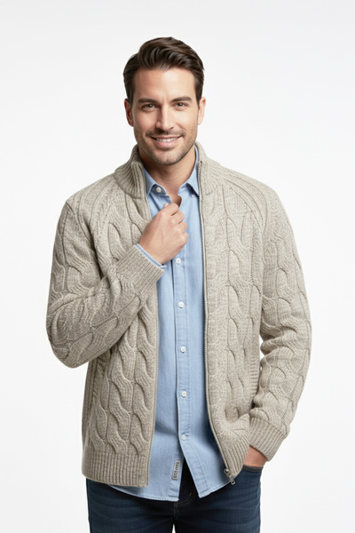 Pulltonic Erkek Yarım Balıkçı Yaka Kalın Fermuarlı Hırka