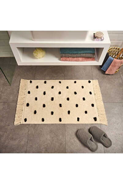 Evidea Covoraș de baie Soft Tufting Vira - Ecru / Negru - 60x90 cm