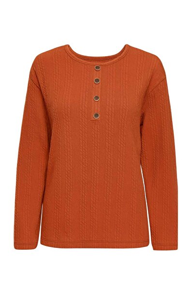 Nacar Moda Women's Stretch Fabric Winter Knitwear for Middle-Aged and Older Women Tile Mother Combed Cotton Blouse New Season Twisted Pattern