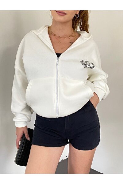 HİJABAYA Φούτερ με ελαστική μέση και κουκούλα με γράμματα