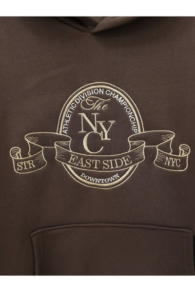 HİJABAYA Μπροστινός ιδρώτας με κεντημένη κουκούλα