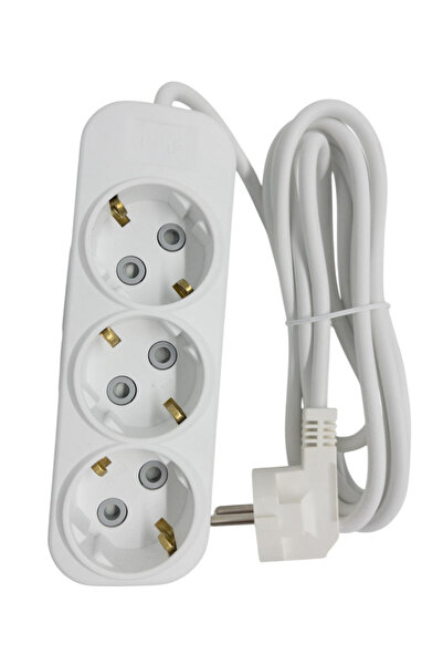 ELBİ MYRA 3 LÜ 3 METRE GRUP PRİZ BEYAZ