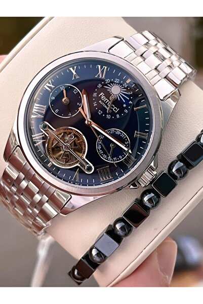 Ferrucci 3 Atm Men's Wristwatch with Automatic Moonlight and Sun Dial and Bracelet Gift Ff.G3606.1