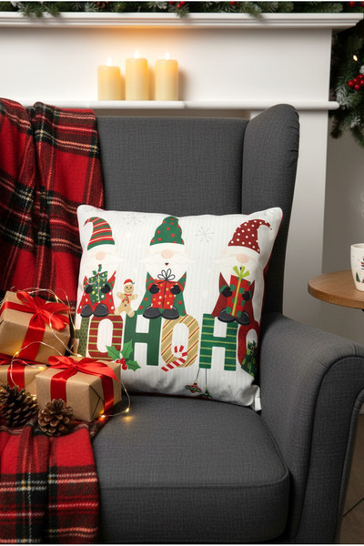 FH finehome Christmas Hoho Throw Pillow Colorful 43X43Cm