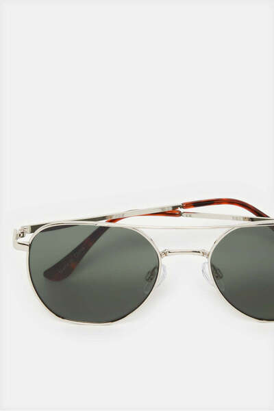 REDTAG Men Black Round Sunglasses