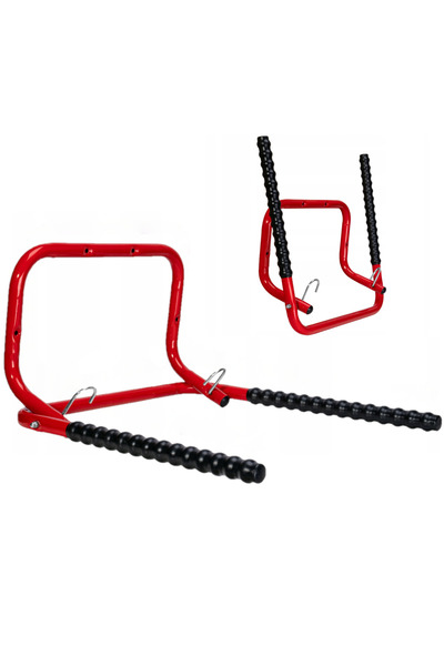 zola Bicycle wall mount, hanging and foldable, suitable for all types, 52x52x30 cm, black/red