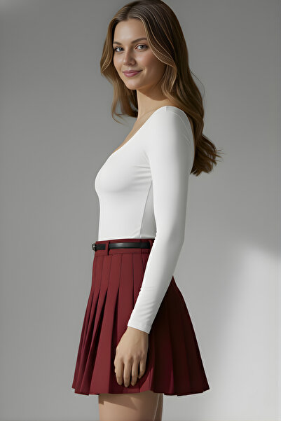 lytonstore Women's Square Neck Stretch Fabric Long Sleeve Basic Bodysuit