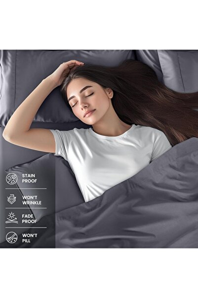 Utopia Bedding King Bed Sheets Set - 4 Piece, Brushed Microfiber, Grey