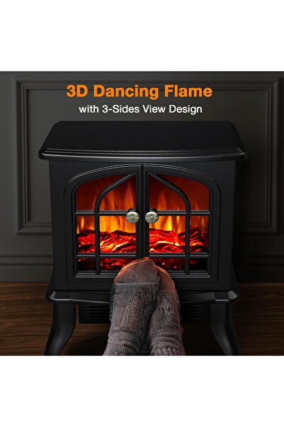 Denx The classic 3D electric flame heater creates a warm and luxurious atmosphere.