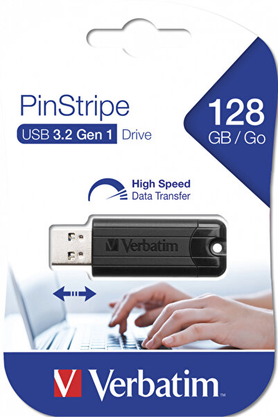 Verbatim Stick USB Verbatim Pinstripe, USB 3.0, 128GB (Negru)