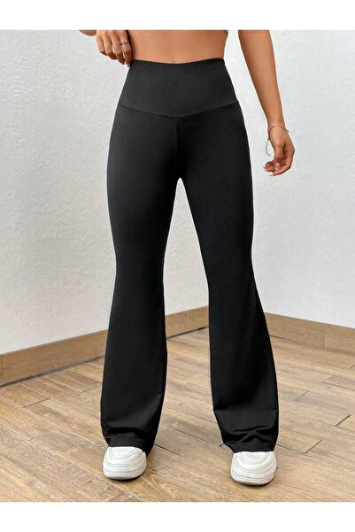 trendgar Μαύρο κολάν καμπάνα Yuksel Bel T εφέ σύσφιξης