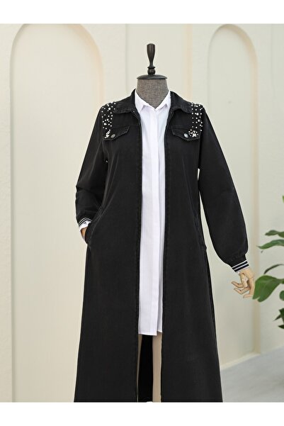 HİJABAYA Μακρύ τζιν καπάκι με φερμουάρ και ριμπάνα στους ώμους