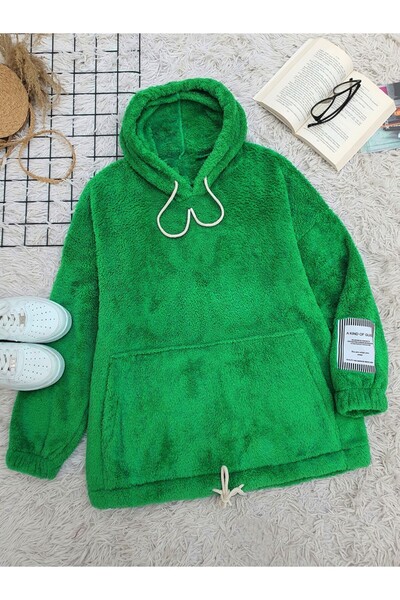 HİJABAYA Καγκουρό Pocket Hooded Lace Up Λούτρινος ιδρώτας