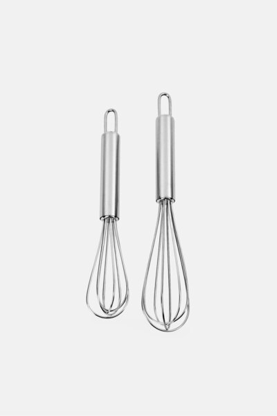 Babish 2 Pieces Stainless Steel Tiny Whisk Set, Silver